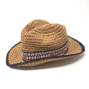 Echo Design Embroidered Paper Straw Panama Hat